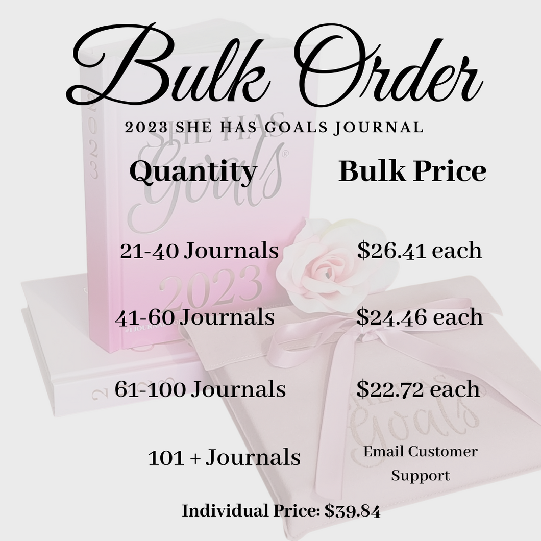 Bulk Order The 2024 She Has Goals® Journal (21 Books Minimum)