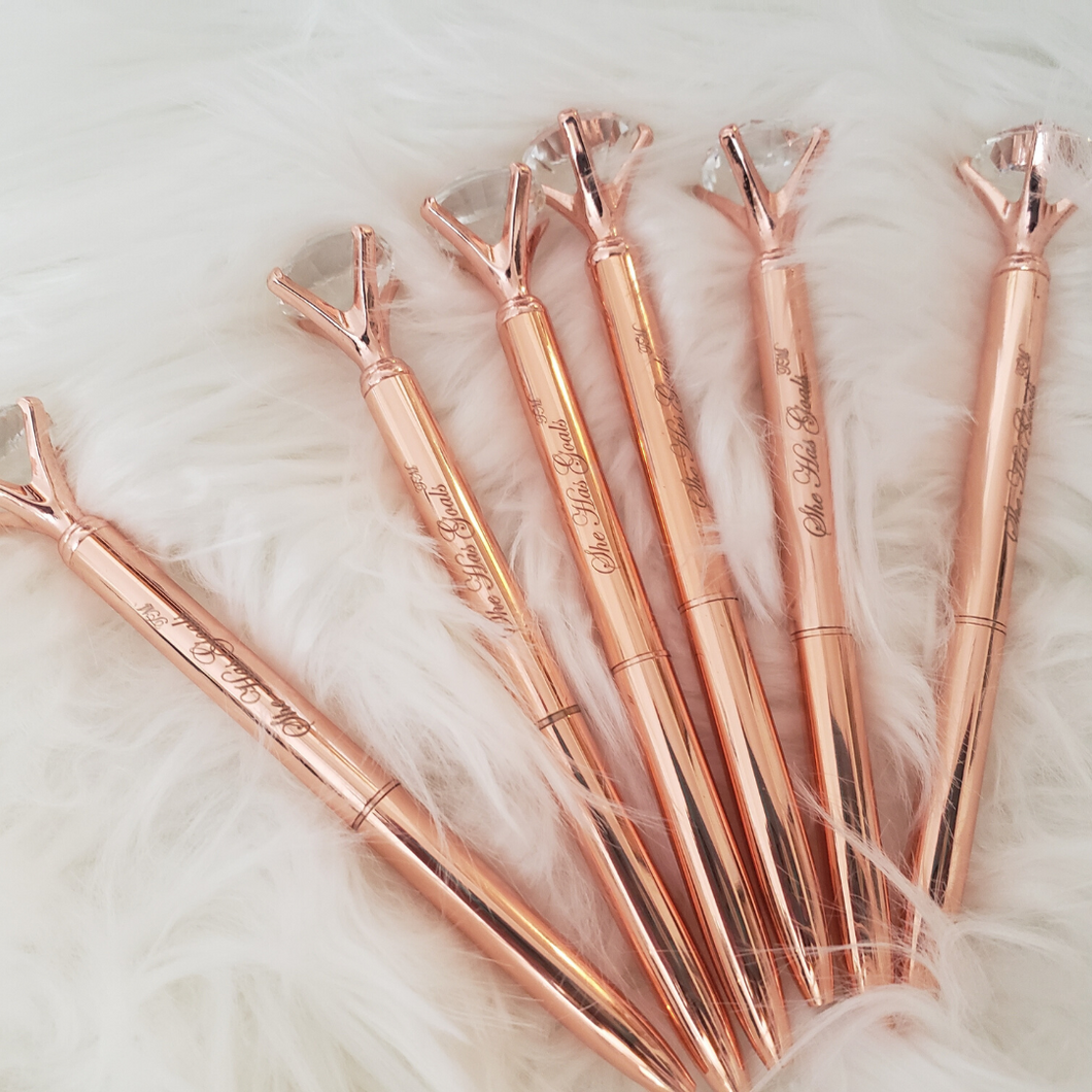 5x Diamond Rose Gold Pen Bundle